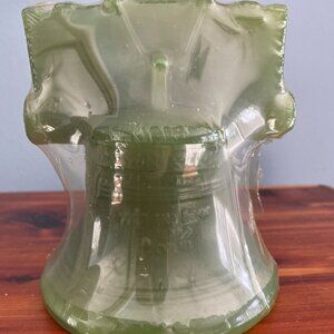 Vintage Liberty Bell Candle Wax Green 5.5"  USA Birthday Anniversary Americana